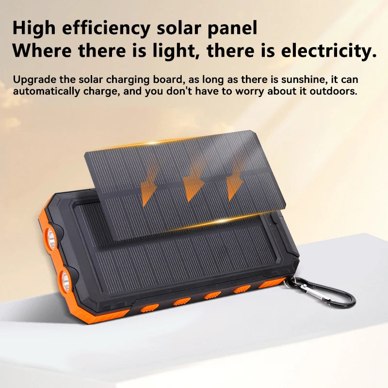 Waterproof Outdoor Solar Power Bank 30000Mah Dual USB Travel Outdoor Portable Mobile Phone Charger Solar Power Bank for Camping