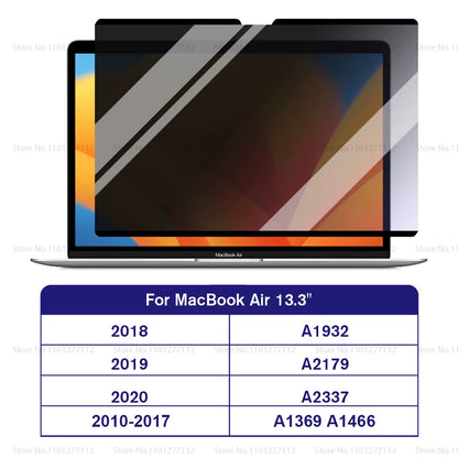 M1 M2 M3 Removable Magnetic Privacy Screen Protector for Macbook Pro Air 13 13.6 14 15.3 16.2 Inch Anti-Spy/Peep Laptop Filter