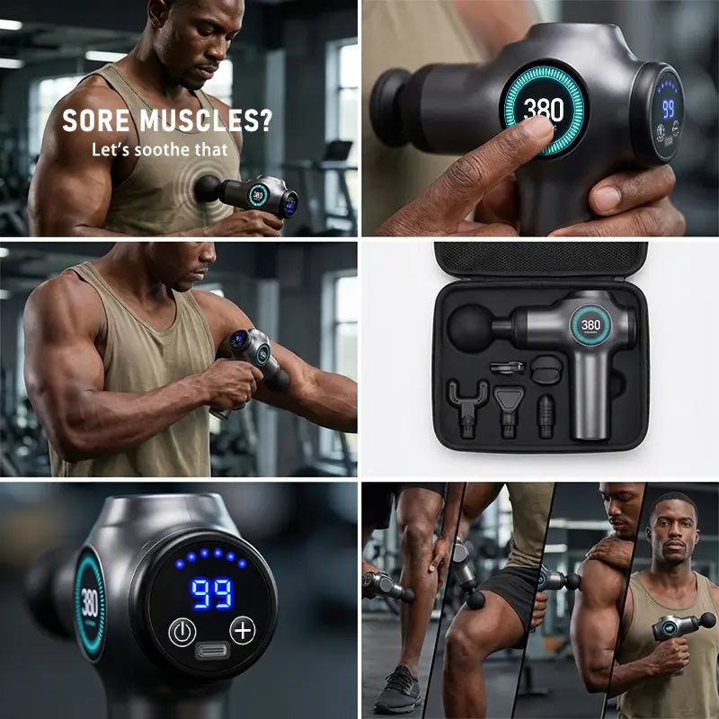 Bilolly Massage Gun, Deep Tissue Massage Gun, Impact Back Massage Gun, Portable Mini Muscle Massage Gun, Suitable for Exercised Muscles, Relieves Pain, Equipped with 8 Massage Heads and 99 Adjustable Speeds.