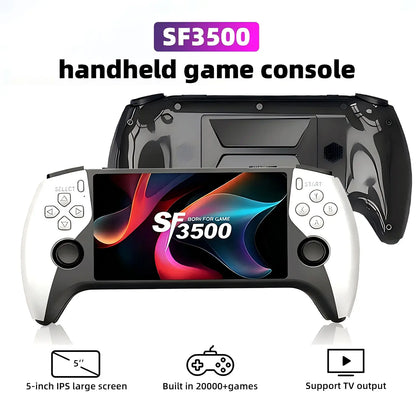 WUDS SF3500 Retro Handheld Game Console-Handheld Game Console with HD 5.5-Inch IPS Screen Classic Video Games Supports TV Connection,14+ Emulators Protection Player Portable