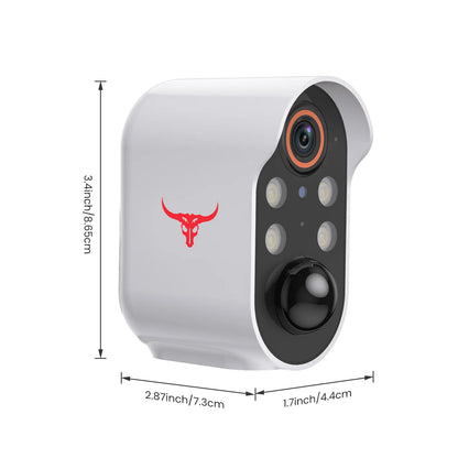 Wireless Security Camera with AI Human Detection, PIR Motion Detect, Night Vision Security Camera, 2-Way Talk, Cloud Storage Service, Rechargeable Battery Included, Wi-Fi Camera, Wireless Camera, Battery Camera for Home Security, IP Camera Outdoor, 2.4Ghz
