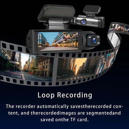 Full HD 1080P Dual Camera Dash Cam 3.16 Inch IPS Screen Car Driving Recorder with IR Night Vision G Sensor Loop Recording Parking Monitor Wide Angle Lens Accident Evidence Car Camera 4K Dashcam for Safety 24 Hour Parking Mode Car Accessories Electronics C