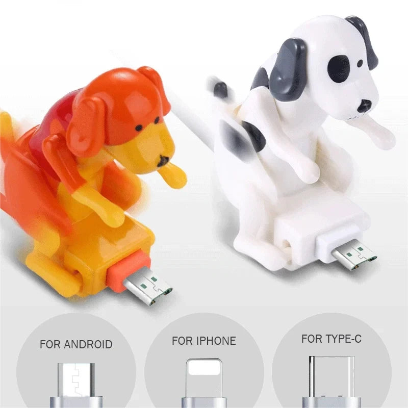 Funny Humping Dog Fast Charger Micro Usb/Ios/Type-C Charging Data Cable for Apple Android Phone Charger Line Decompression Toys