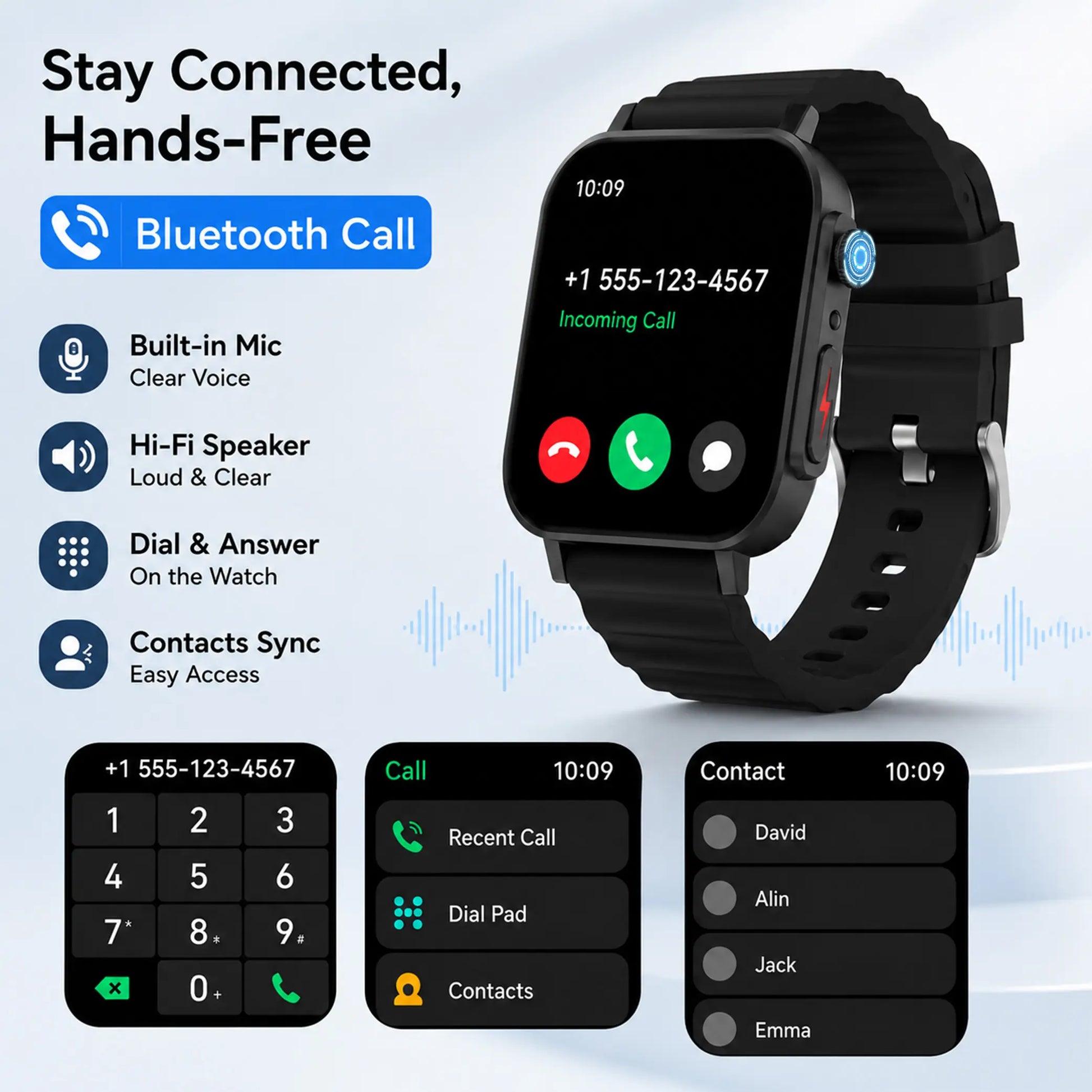2.04" AMOLED Smart Watch – IP68 Waterproof, Bluetooth Calling, Fitness Tracker + Free Magnetic Mesh Steel Band