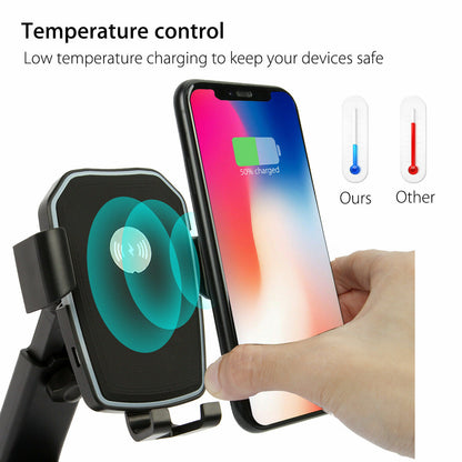30W Fast Car Wireless Charger 2 in 1 Clamping Phone Holder Mount for Samsung