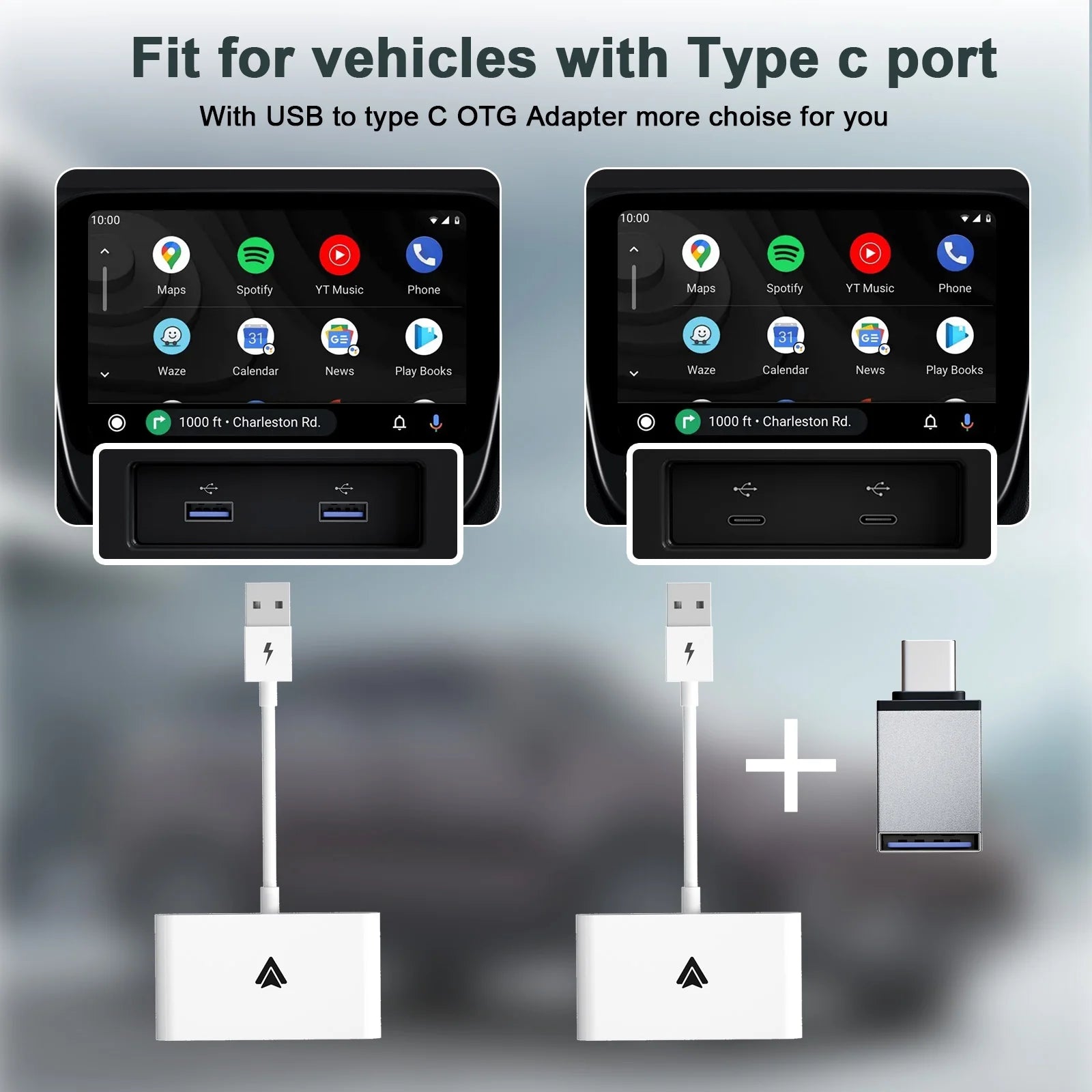 Android Auto Wireless Adapter Plug and Play Car Dongle for Factory Wired Android Auto in All Cars - Low Latency and Easy to Install