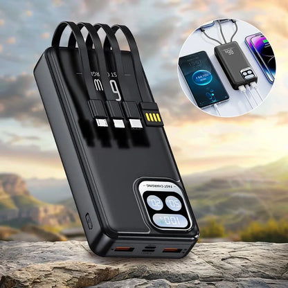 20000Mah 66W Fast Charging Power Bank PD 20W Portable Charger for Iphone Samsung Android - Black