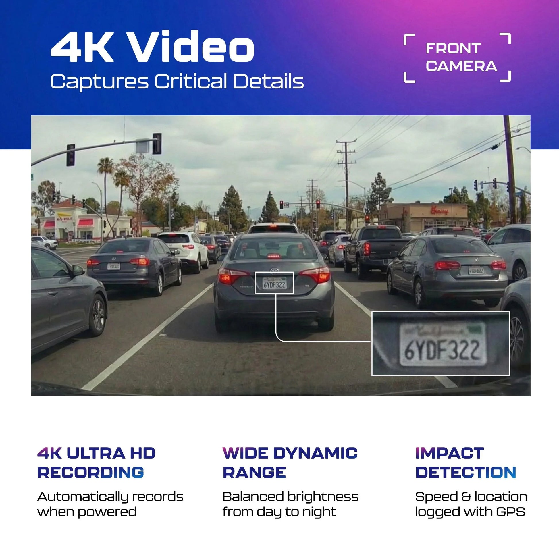 M550 3 Channel Dash Cam, 4K+2.5K Dual Dash Camera for Cars Built-In Wifi GPS, 1440P+1080P Front and Rear Inside, 64GB Card Included, 3.19" IPS Screen, WDR, IR Night Vision, Parking Mode