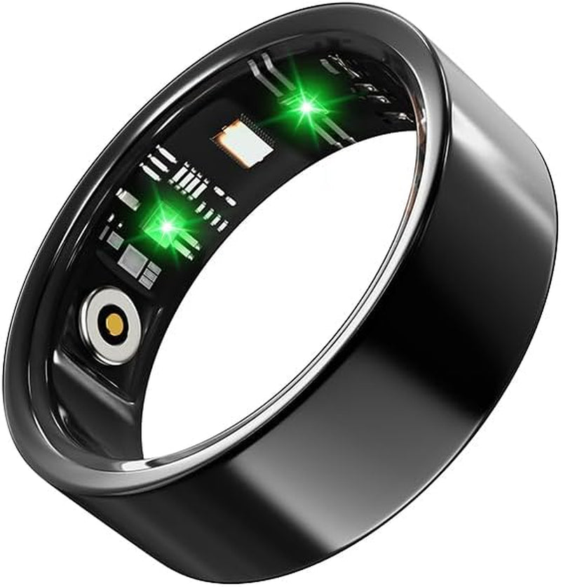 2026 Smart Ring for Men and Women, Fitness/Sleep/Blood Pressure/Heart Rate Tracker, IP68 Waterproof Smart Ring Fitness Tracker, Available for Ios and Android, No Subscription Fee. (Black （Size 10）-1)