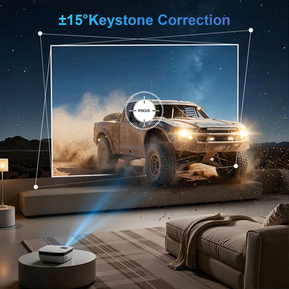 1080P Mini Projector with Bluetooth, Outdoor Movie Projector with Keystone Correction, up to 240'' Screen, Compatible with HDMI, TV Stick, Phone, PS5, USB for Home Theater & Gaming