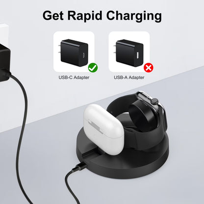2 in 1 Wireless Charger,Travel Wireless Folding Charging Station,Compatible for Apple Watch Series 9/8/7/6/5/4/3/2/Ultra/Ultra 2, Airpods Pro 1/2/3/Pro, Travel Charger for Multple Devices