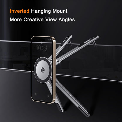 4-In-1 Foldable Laptop Stand, Portable Magnetic Phone Holder | N55 Magnets Magsafe Compatible, Pocket-Sized Tripod Handle for Macbook, Ipad, Travel & Vlog, Adjustable Ergonomic View Mount