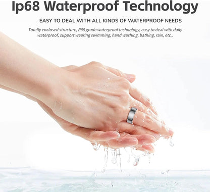 Smart Health Ring Tracker BT 5.1 Sleep Monitor Body Temperature Step Counter IP68 Waterproof Fitness Ring for Men Women