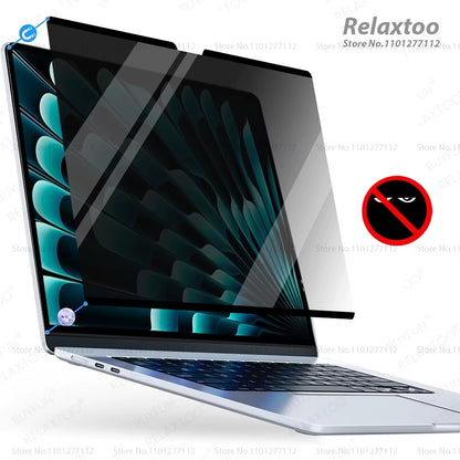 M1 M2 M3 Removable Magnetic Privacy Screen Protector for Macbook Pro Air 13 13.6 14 15.3 16.2 Inch Anti-Spy/Peep Laptop Filter