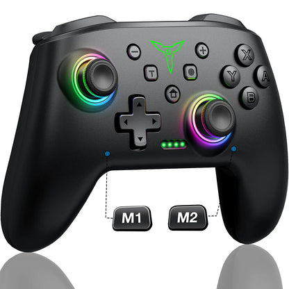 ESYWEN Switch 2 Pro Controller, 1000Mah Battery, Wireless Bluetooth Controller with Hall Effect Joysticks & Triggers, for Switch2/Switch/Switch Oled/Switch Lite, with 7 Light Modes/Paddle/Turbo/Motion/Charging Dock