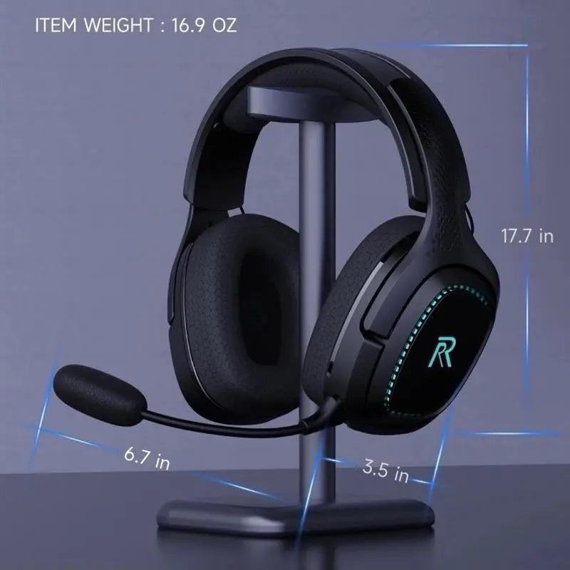 Captain 700 Pro Wireless Gaming Headset for PS5, PC, Xbox,Bluetooth 5.3 Headphones with Noise-Canceling Mic, 3D Surround Sound, RGB Light,White