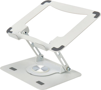 Swivel Laptop Stand for Desk, Adjustable Computer Ipad Stand for Desk W/ 360 Rotation, Portable Laptop Holder for Home Office Ergonomic Supplies (White)