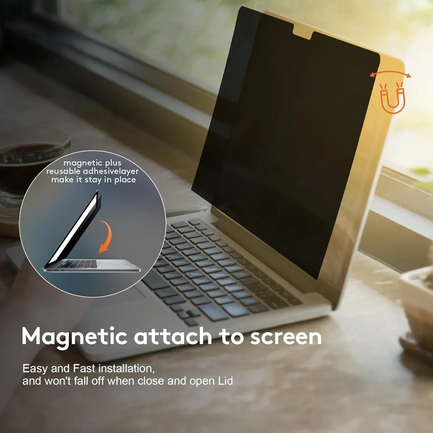 Magnetic anti Spy Privacy Screen Protector for Macbook Pro 14 M5 Air 13.6 Inch M4 Tablet PC Monitor Magnet Removable Film Guard
