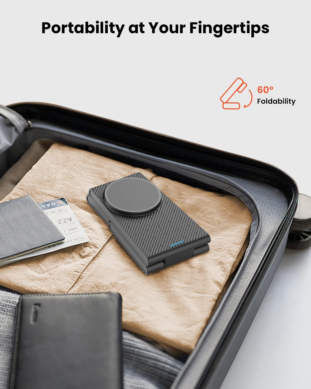 3 in 1 Wireless Charging Station for Magsafe, Foldable Magnetic Wireless Charger Stand for Multiple Devices, Wireless Charger for Iphone 17 16-12 Series, Apple Watch 11-2, Airpods 4/3/2/Pro