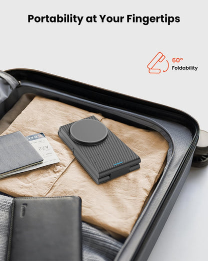 3 in 1 Wireless Charging Station for Magsafe, Foldable Magnetic Wireless Charger Stand for Multiple Devices, Wireless Charger for Iphone 17 16-12 Series, Apple Watch 11-2, Airpods 4/3/2/Pro