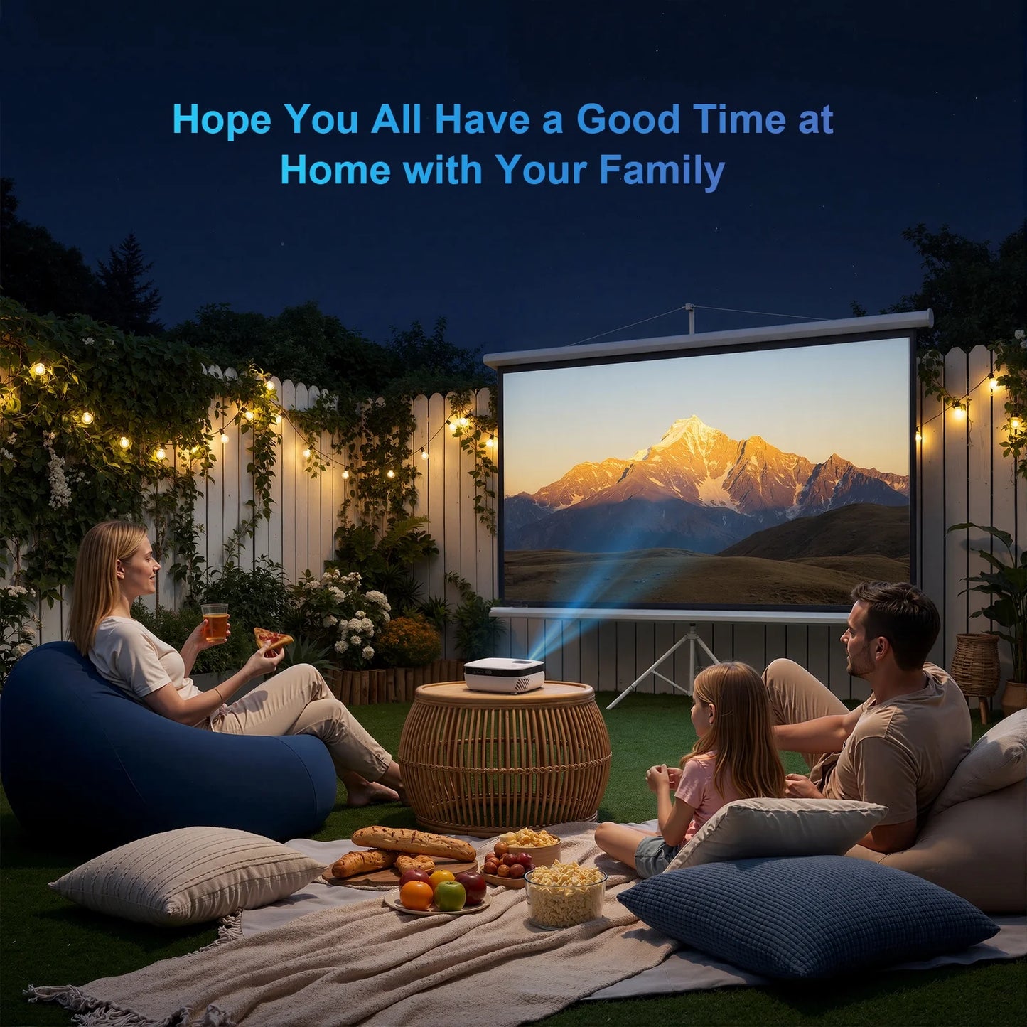 1080P Mini Projector with Bluetooth, Outdoor Movie Projector with Keystone Correction, up to 240'' Screen, Compatible with HDMI, TV Stick, Phone, PS5, USB for Home Theater & Gaming