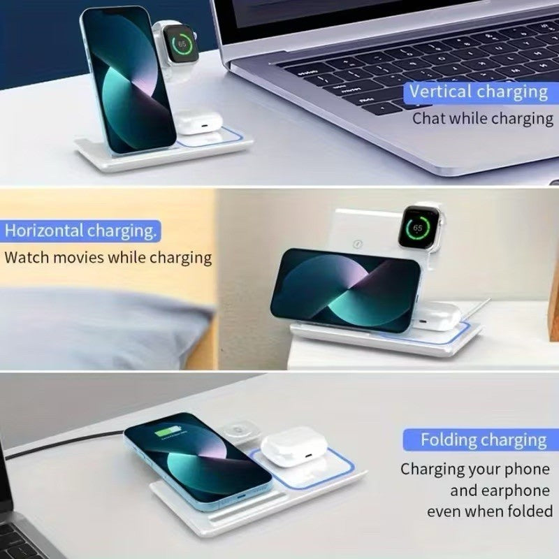 3-In-1 Magnetic Wireless Charger Stand Fast Charging Station for Iphone Watch