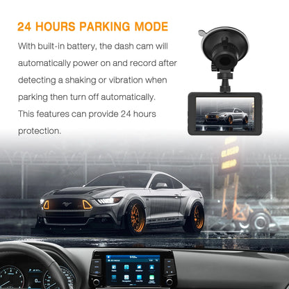Dash Cam, 4K UHD Front Dash Camera，3'' Car Camera with 170° Wide Angle, WDR, G-Sensor, Parking Mode