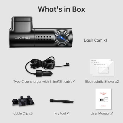 Car Dash Camera D500 4K UHD Wifi GPS Night Vision 150 Wide Angle 1-Pack