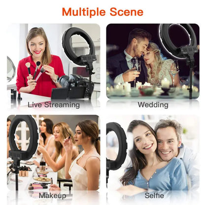 18'' Inch LED Ring Light Kit with Tripod Stand Dimmable 5500K for Phone Camera Live Makeup