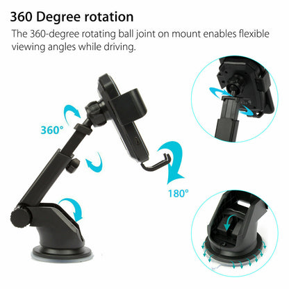 30W Fast Car Wireless Charger 2 in 1 Clamping Phone Holder Mount for Samsung