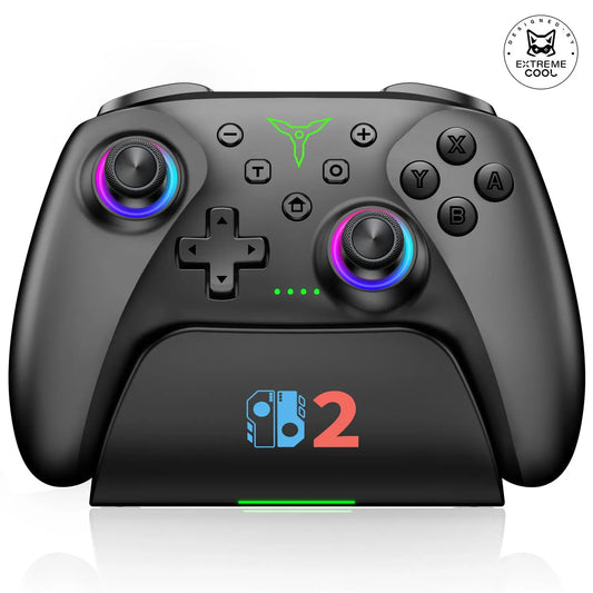 ESYWEN Switch 2 Pro Controller, 1000Mah Battery, Wireless Bluetooth Controller with Hall Effect Joysticks & Triggers, for Switch2/Switch/Switch Oled/Switch Lite, with 7 Light Modes/Paddle/Turbo/Motion/Charging Dock