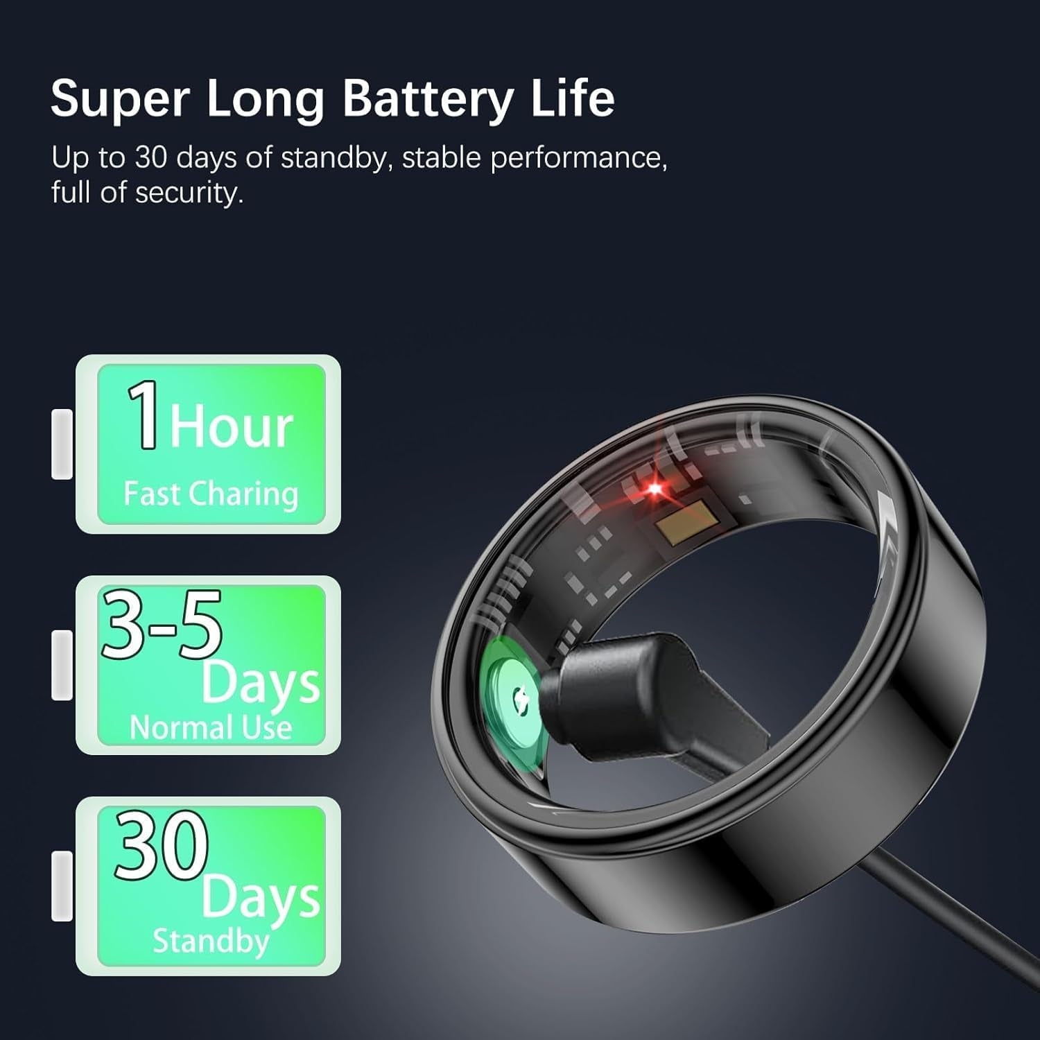 Smart Rings for Women Men, Fitness Ring with Heart Rate, Blood Oxygen, HRV, Stress, Sleep Tracker, Step Tracker, No Subscription Fee, Lp68 Waterproof Smart Ring for Iphone & Android (Black 13#)