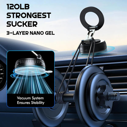 Magnetic Car Phone Holder for Magsafe, Phone Holders for Your Car | Upgraded 120+ LBS Powerful Suction, 360° Rotation Adjustable Car Phone Mount for Iphone 17 16 15 14 Pro Max All Smartphone