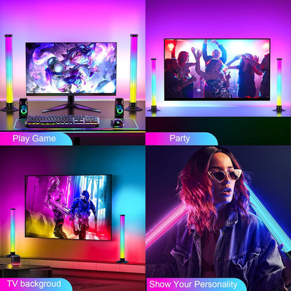 360° Smart Light Bar, RGB Light Bars, Crystal Ambient Mood Light, Backlight | 16 Million Colors 213 Preset & 8 Scene Modes, Music Sound Sync, 3 Modes Control RGB & IC Light Bar for Tv/Monitor/Gaming/Room