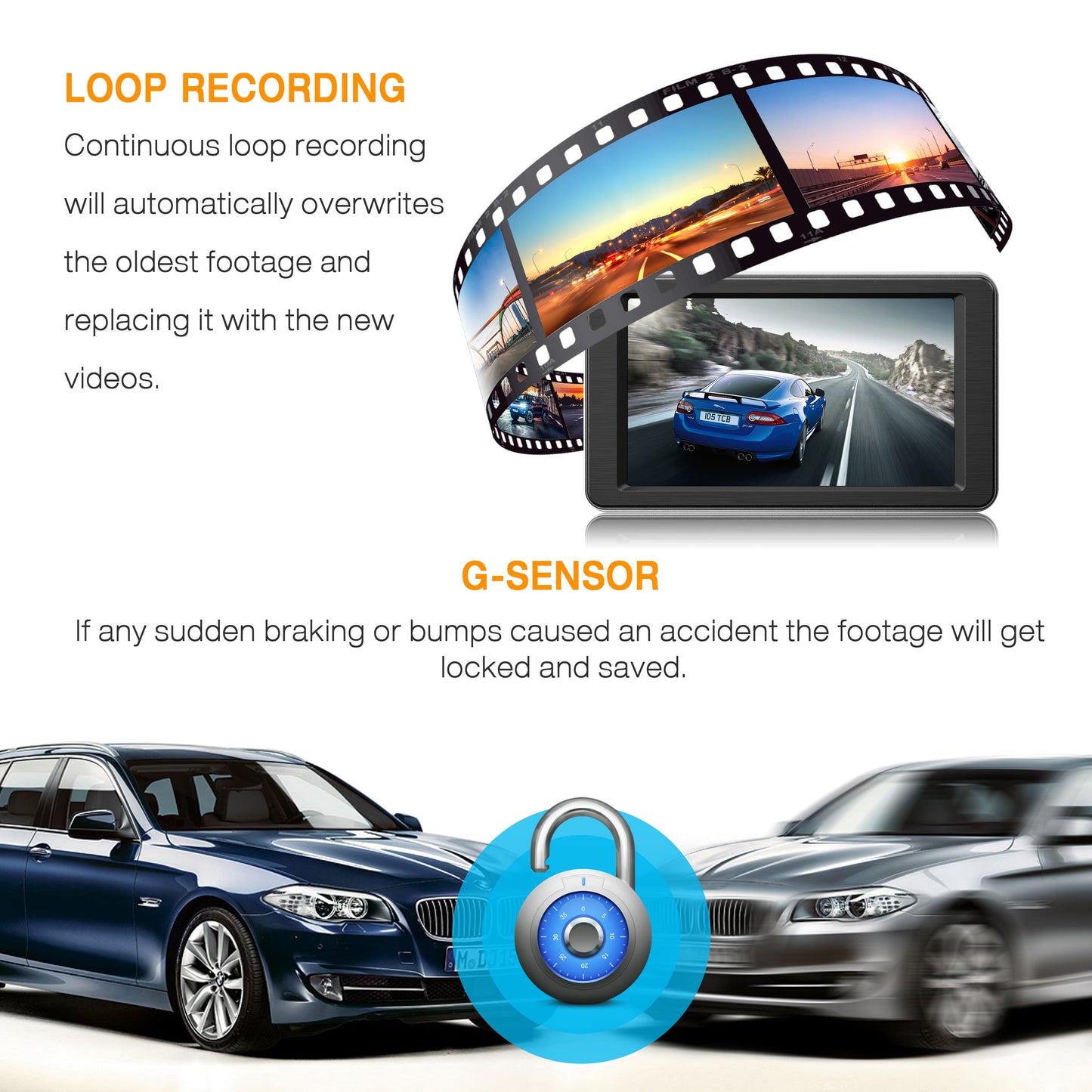 Dash Cam, 4K UHD Front Dash Camera，3'' Car Camera with 170° Wide Angle, WDR, G-Sensor, Parking Mode