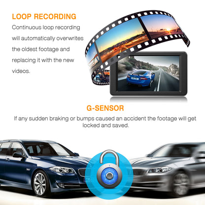 Dash Cam, 4K UHD Front Dash Camera，3'' Car Camera with 170° Wide Angle, WDR, G-Sensor, Parking Mode