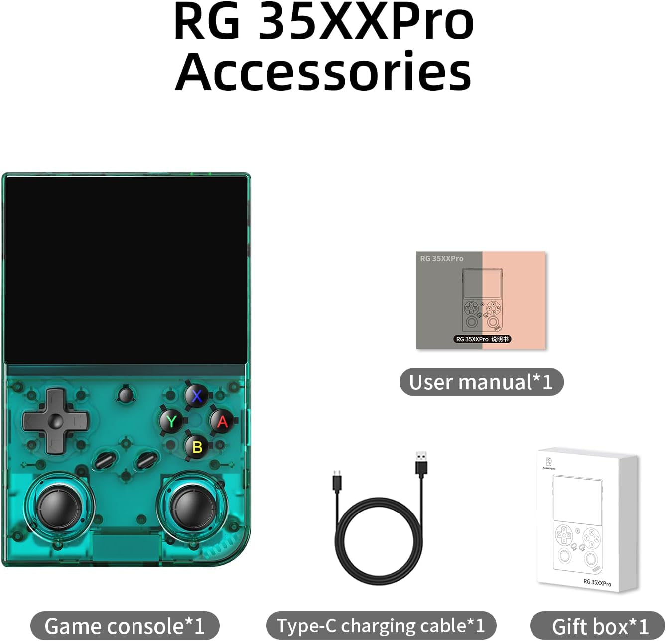 Anbernic RG35XX Pro Retro Handheld Game Console, 3.5" IPS OCA Screen, Linux System, 64GB, Wifi Bluetooth, HDMI Output, 7H Battery, Ideal for Travel Commute Home Outdoor Rg35Xxpro Teal T