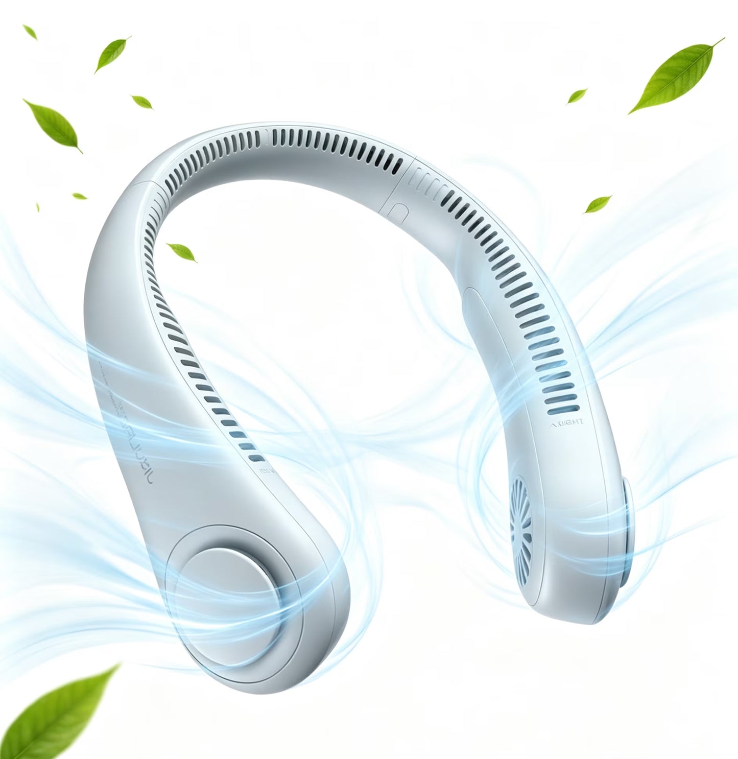 Portable Neck Fan, Bladeless Rechargeable with 3 Speeds, Travel Cooling Fan with Powerful Wind, Gifts for Men/Women/Kids - Grey