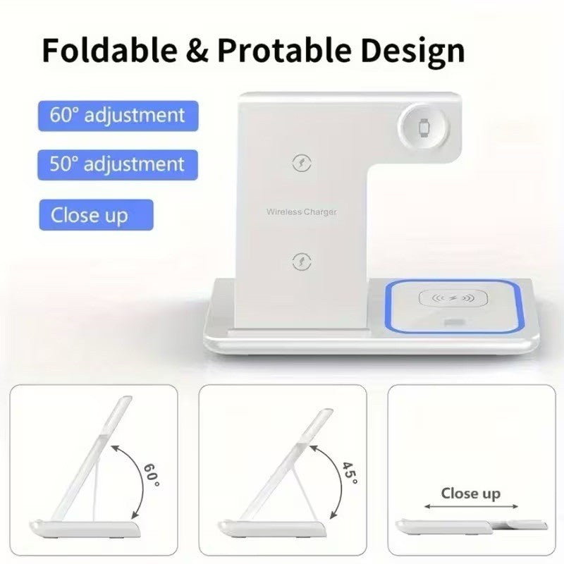3-In-1 Magnetic Wireless Charger Stand Fast Charging Station for Iphone Watch