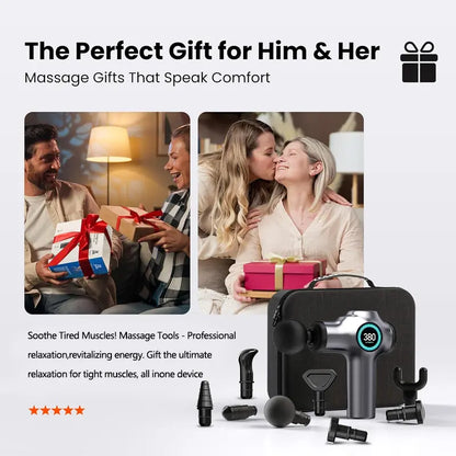 Bilolly Massage Gun, Deep Tissue Massage Gun, Impact Back Massage Gun, Portable Mini Muscle Massage Gun, Suitable for Exercised Muscles, Relieves Pain, Equipped with 8 Massage Heads and 99 Adjustable Speeds.