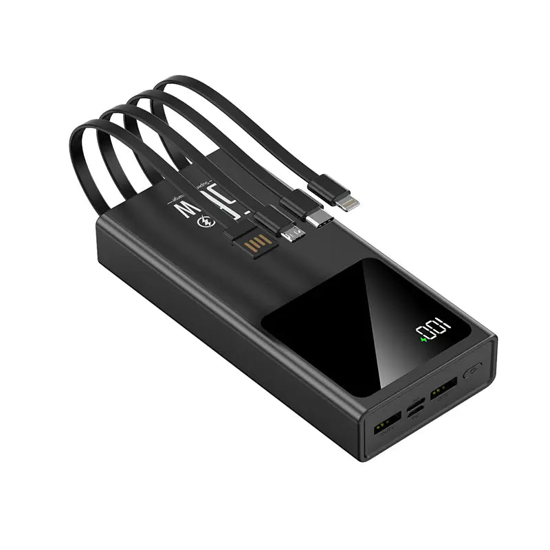 20000Mah 66W Fast Charging Power Bank PD 20W Portable Charger for Iphone Samsung Android - Black