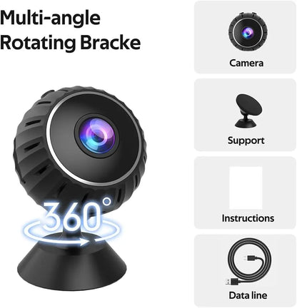 Mini Wifi Magnetic Security Camera, 960P HD Video Recording Camera, Night Vision Wireless Security Cameras, Office & Car Monitoring, Wifi Indoor Camera, Wireless Surveillance Camera