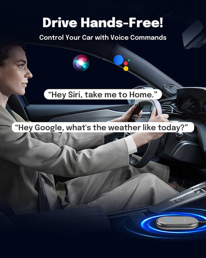 2-In-1 Wireless Carplay Adapter and Android Auto Adapter – Converts Wired to Wireless for Cars 2016+, Plug & Play, USB-A to USB-C for Ios10+/Android 11+