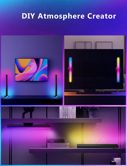 Smart LED Light Bar,Rgbicww TV Light Bars for Room,Gaming,Black | Remote and App Control,Color Changing,Timing,14 Inches TV Backlights with Scene and Music Modes,Multiple Placement Options