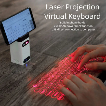 Laser Projection Virtual Keyboard Phone Bluetooth 3.0 Wireless Projection Touch Infrared Keyboard with 2500Mah Power Bank Gifts