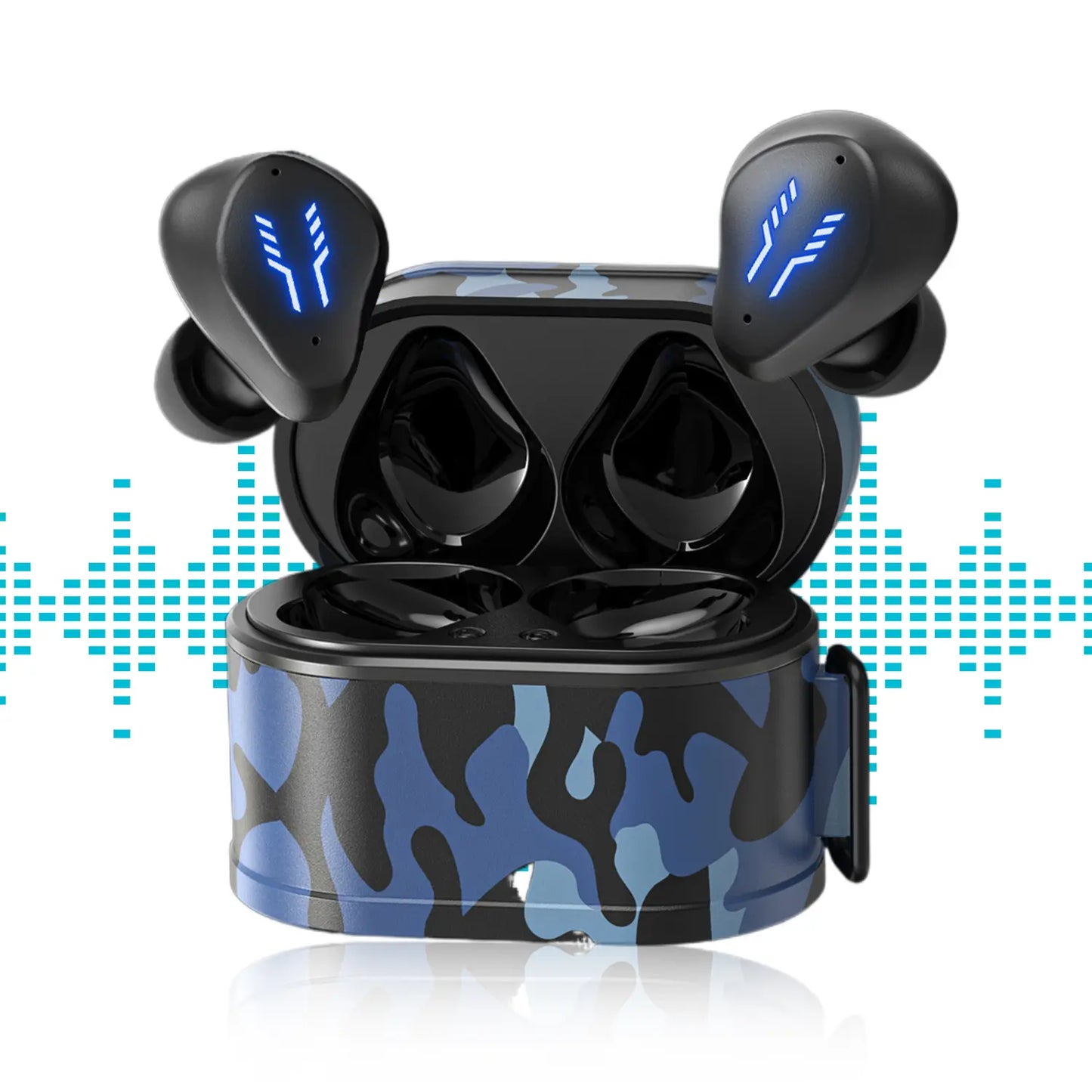 Mini Bluetooth Portable True Wireless Earbuds Modern Camo Audio Game Earphones Charging Case