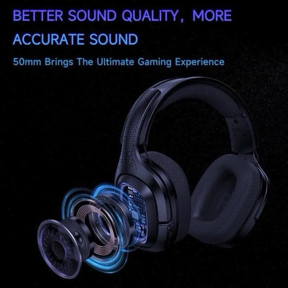 Captain 700 Pro Wireless Gaming Headset for PS5, PC, Xbox,Bluetooth 5.3 Headphones with Noise-Canceling Mic, 3D Surround Sound, RGB Light,White