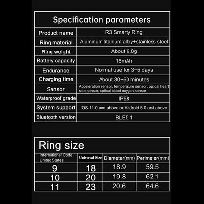 Smart Rings for Men & Women, NFC Fitness Ring with Sleep Body Temperature Monitoring Step Counter Function, IP68 Electronic Gadgets for Video Scrolling Page Flipping (23)